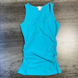 VENUS Turquoise Scoop Neck Tank with Side Ruching
